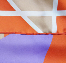 Load image into Gallery viewer, Sésam modern fleur italian silk twill scarf closeup