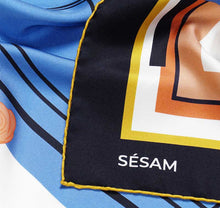Load image into Gallery viewer, Sésam french porte italian silk twill scarf closeup