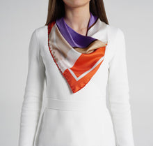Load image into Gallery viewer, Modern Fleur Silk Scarf on model womens scarves