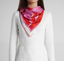 Load image into Gallery viewer, Modernist Femme Silk Scarf on model womens scarves