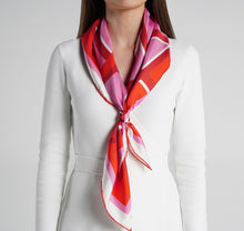 Load image into Gallery viewer, Modernist Femme Silk Scarf on model