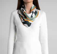 Load image into Gallery viewer, Modernist Silk Scarf on model